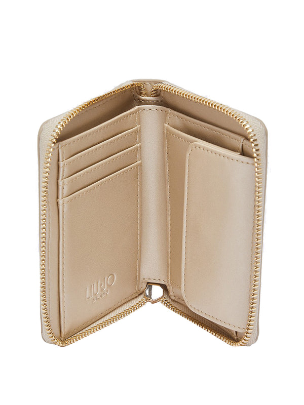 LIUJO ACCESSORI1 Portafoglio Liu Jo Logo Frontale Gold