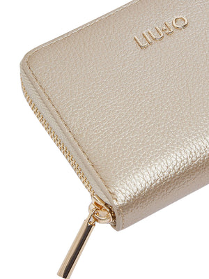 LIUJO ACCESSORI1 Portafoglio Liu Jo Logo Frontale Gold