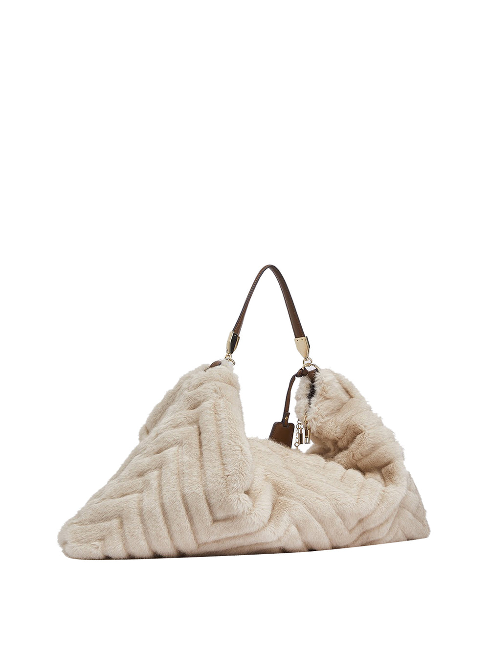 LIUJO ACCESSORI1 Borsa Grande In Pelliccia Sintetica Liu Jo - Crema