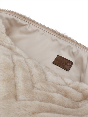 LIUJO ACCESSORI1 Borsa Grande In Pelliccia Sintetica Liu Jo - Crema