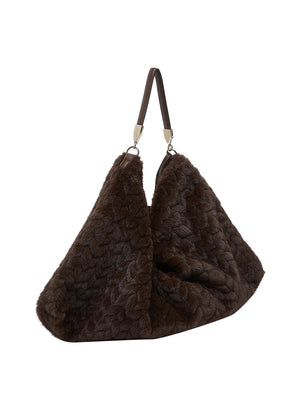 LIUJO ACCESSORI1 Borsa Grande In Pelliccia Sintetica Liu Jo - Marrone Scuro