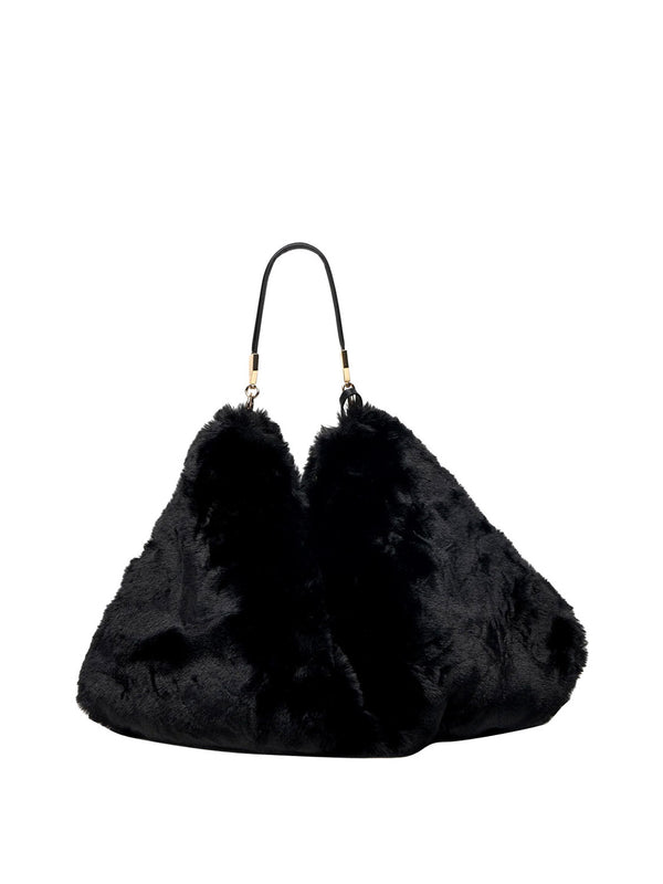 LIUJO ACCESSORI1 Borsa Grande In Pelliccia Sintetica Liu Jo - Nero