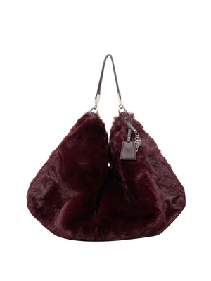 LIUJO ACCESSORI1 Borsa Grande In Pelliccia Sintetica Liu Jo - Red Aubergine