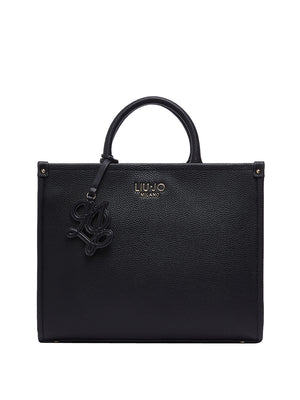 LIUJO ACCESSORI1 Borsa A Mano Liu Jo Media Logo Frontale Nero