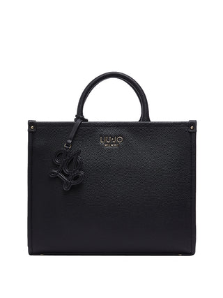 LIUJO ACCESSORI1 Borsa A Mano Liu Jo Media Logo Frontale Nero