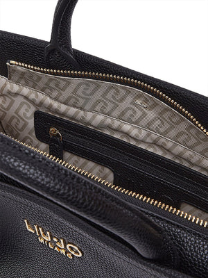 LIUJO ACCESSORI1 Borsa A Mano Liu Jo Media Logo Frontale Nero