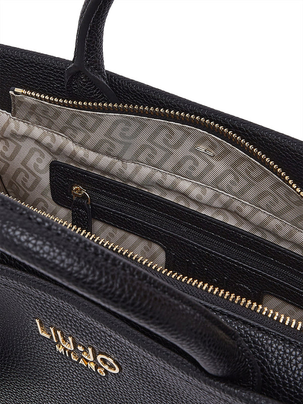 LIUJO ACCESSORI1 Borsa A Mano Liu Jo Media Logo Frontale Nero