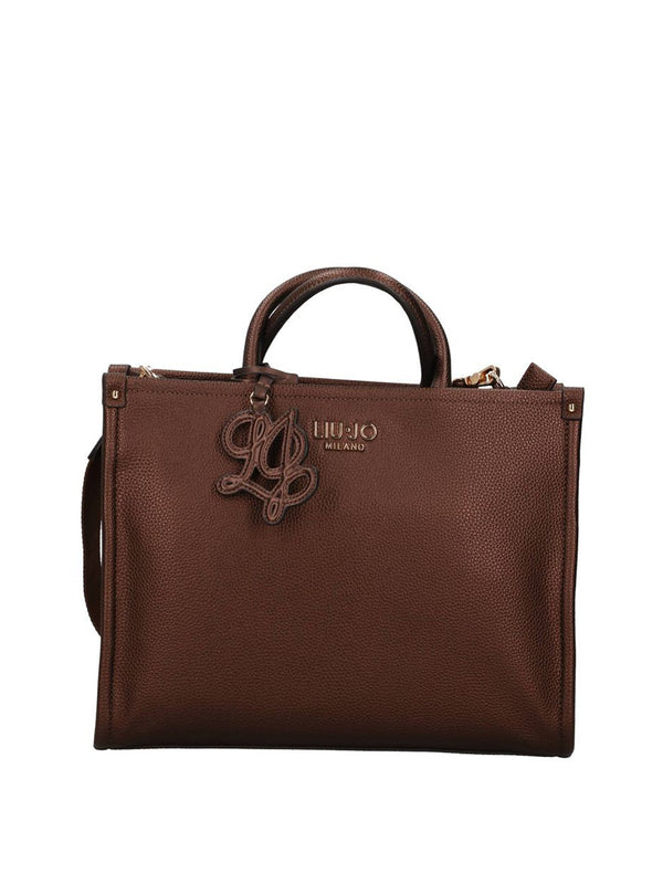 LIUJO ACCESSORI1 Borsa A Mano Liu Jo Media Logo Frontale Testa Di Moro