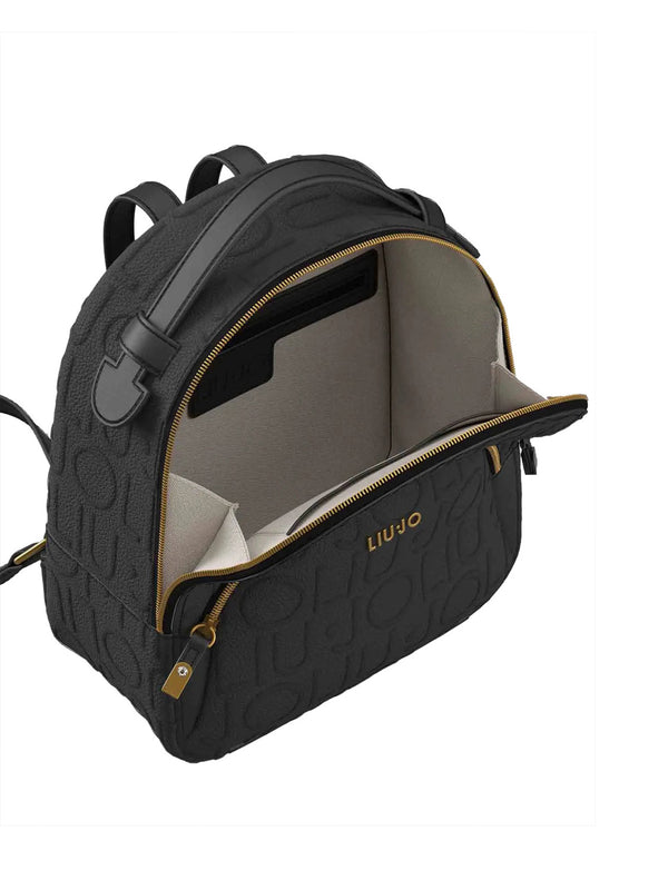 LIUJO ACCESSORI1 Zaino Liu Jo Logo Frontale Nero