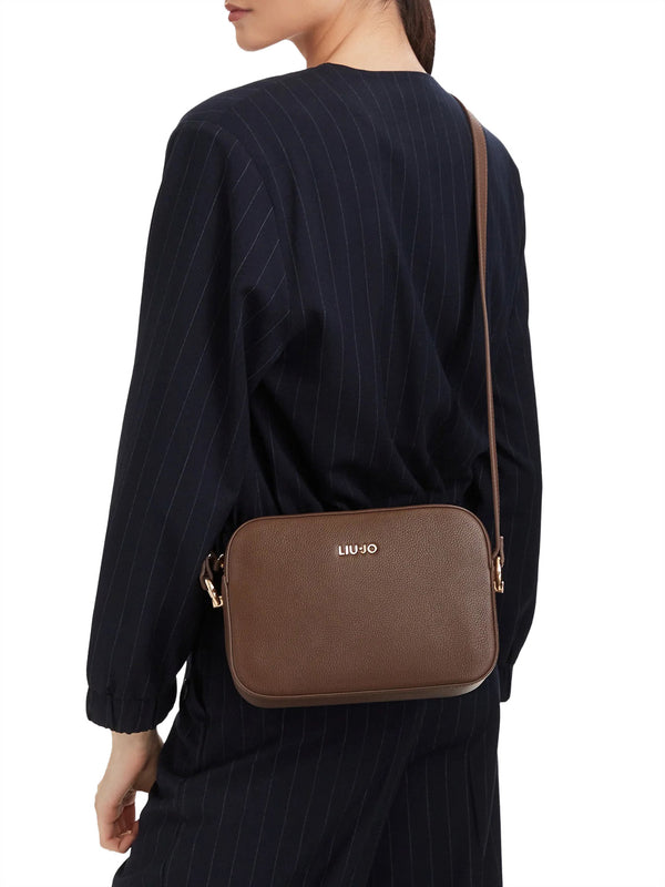 LIUJO ACCESSORI1 Borsa A Tracolla Media Liu Jo Logo Frontale Dark Mocha