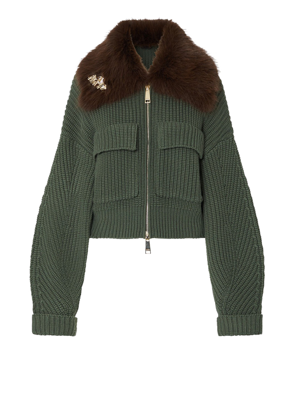 LIU.JO BLACK Cappotto In Lana Con Colletto Teddy Liu Jo - Verde Scuro
