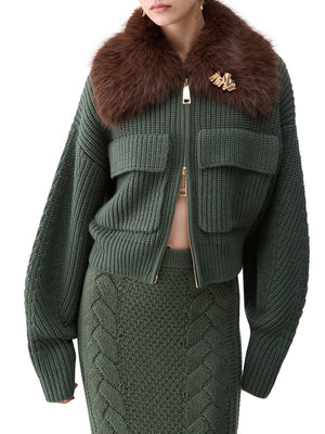 LIU.JO BLACK Cappotto In Lana Con Colletto Teddy Liu Jo - Verde Scuro