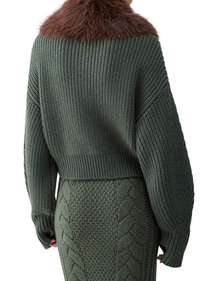 LIU.JO BLACK Cappotto In Lana Con Colletto Teddy Liu Jo - Verde Scuro