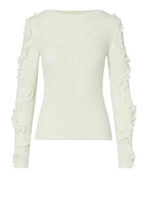 LIU.JO BLACK Maglia In Lana Con Rouches Liu Jo - Bianco