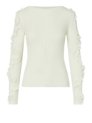 LIU.JO BLACK Maglia In Lana Con Rouches Liu Jo - Bianco
