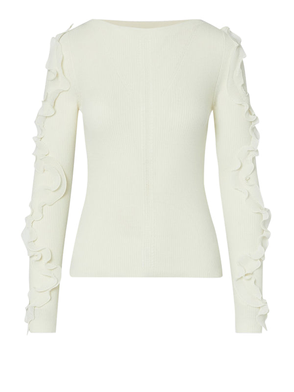 LIU.JO BLACK Maglia In Lana Con Rouches Liu Jo - Bianco