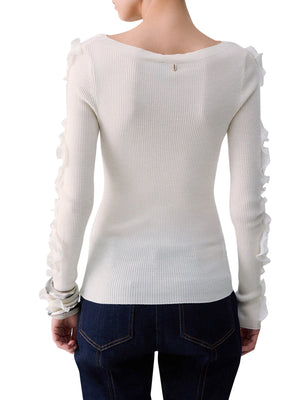 LIU.JO BLACK Maglia In Lana Con Rouches Liu Jo - Bianco