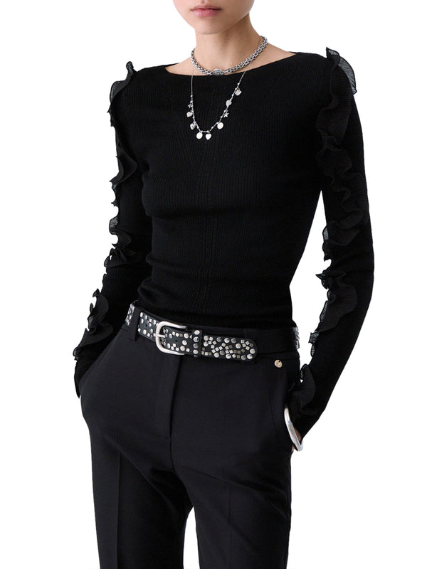 LIU.JO BLACK Maglia In Lana Con Rouches Liu Jo - Nero