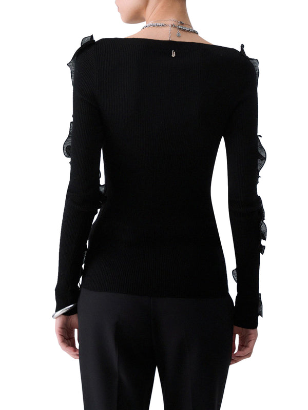 LIU.JO BLACK Maglia In Lana Con Rouches Liu Jo - Nero