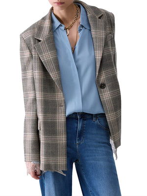 LIU.JO BLACK Blazer Liu Jo Check Con Dettagli In Pizzo Nero
