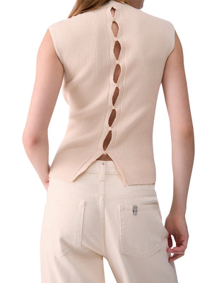 LIU.JO BLACK Top In Maglia Liu Jo - Panna