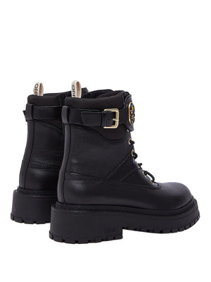 Liu Jo Anfibi In Pelle Con Inserti In Nylon E Fibbia Logata Liu Jo - Nero