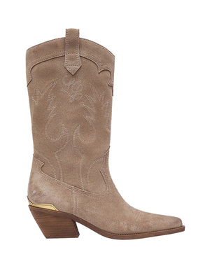 LIUJO CALZATURE DRESS Stivali Texani In Suede Austin 05 Liu Jo - Beige