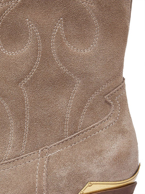 LIUJO CALZATURE DRESS Stivali Texani In Suede Austin 05 Liu Jo - Beige