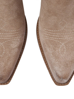 LIUJO CALZATURE DRESS Stivali Texani In Suede Austin 05 Liu Jo - Beige