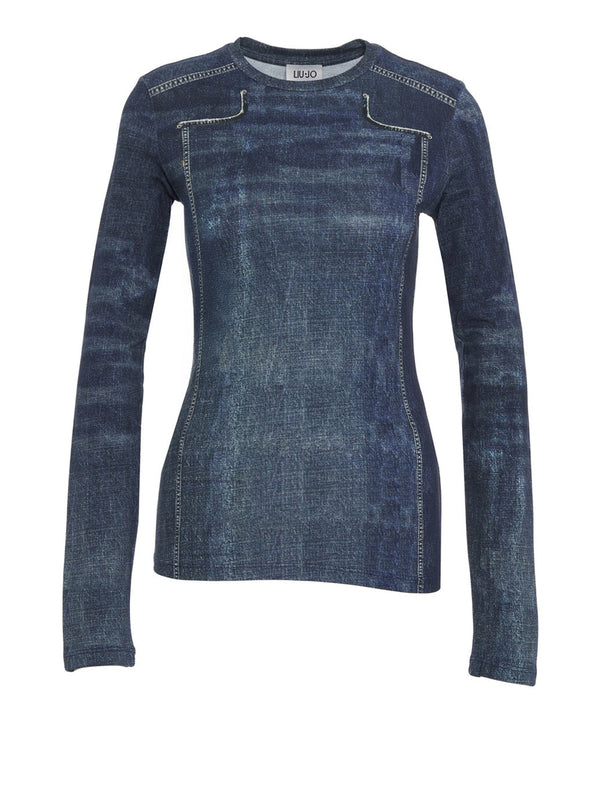 LIUJO CAPSULE ELODIE T-Shirt Liu Jo Effetto Denim