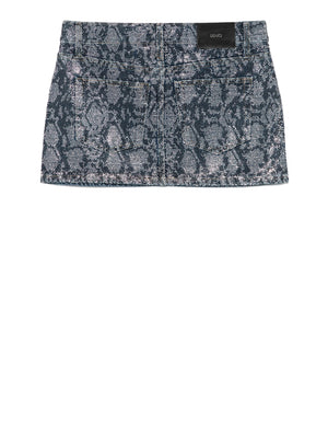LIUJO CAPSULE ELODIE Gonna Liu Jo Strass In Applicazione Denim