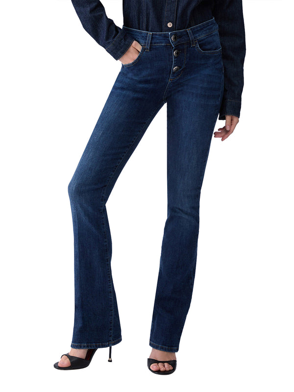 LIUJO DENIM Jeans Bootcut Con Bottoni Gioiello Liu Jo - Denim