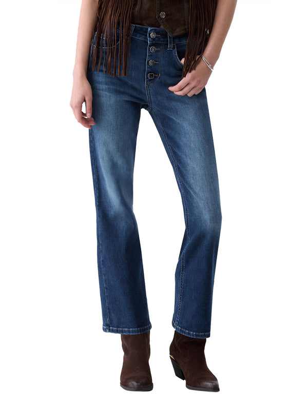 LIUJO DENIM Jeans Bootcut Con Bottoni Gioiello Liu Jo - Denim
