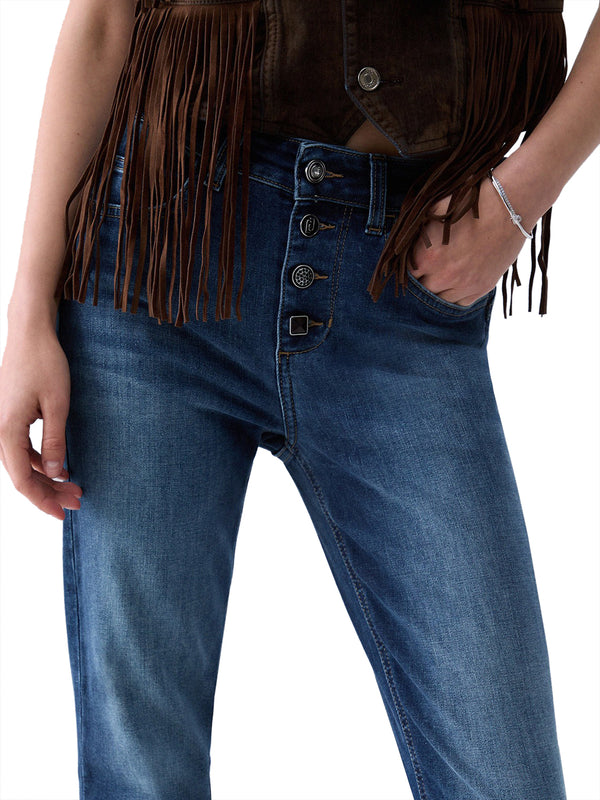 LIUJO DENIM Jeans Bootcut Con Bottoni Gioiello Liu Jo - Denim