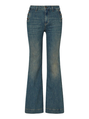 LIUJO DENIM Jeans Flare Con Bottoni Gioiello Liu Jo - Denim