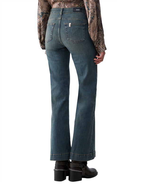 LIUJO DENIM Jeans Flare Con Bottoni Gioiello Liu Jo - Denim