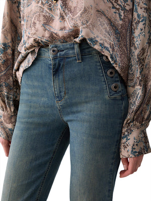 LIUJO DENIM Jeans Flare Con Bottoni Gioiello Liu Jo - Denim