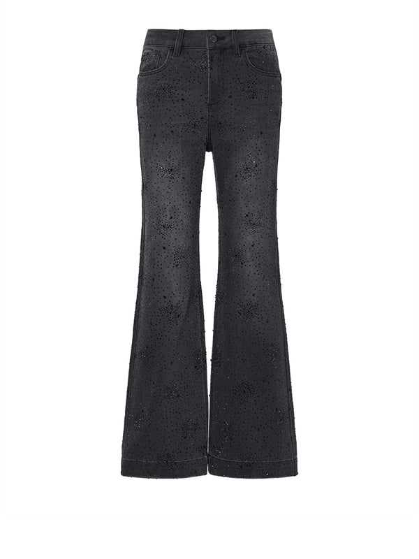 LIUJO DENIM Jeans Straight Con Strass Liu Jo - Denim Nero