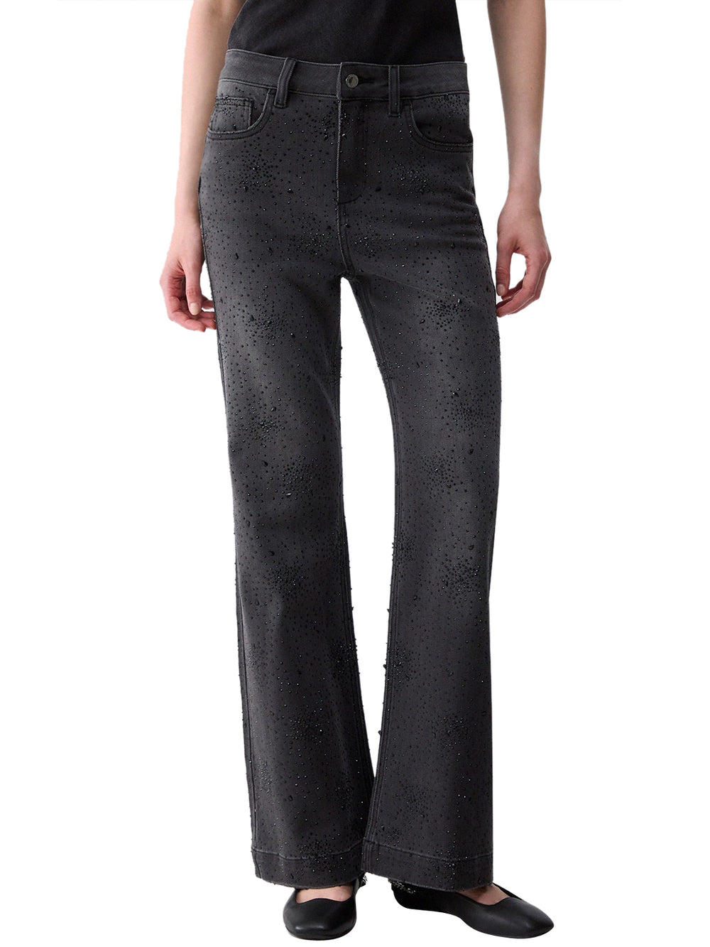 LIUJO DENIM Jeans Straight Con Strass Liu Jo - Denim Nero