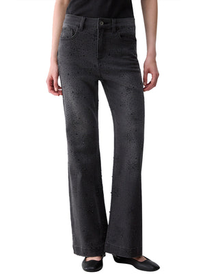 LIUJO DENIM Jeans Straight Con Strass Liu Jo - Denim Nero