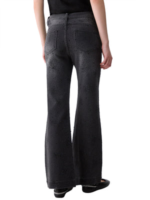 LIUJO DENIM Jeans Straight Con Strass Liu Jo - Denim Nero