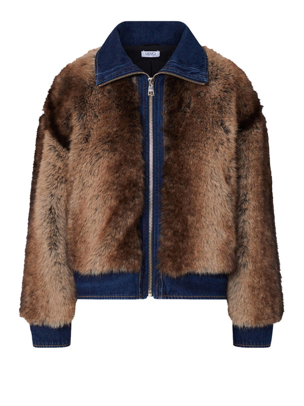 LIUJO DENIM Giubbotto In Pelliccia Sintetica Liu Jo - Visone
