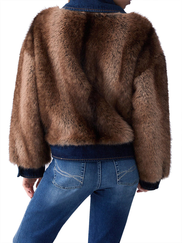 LIUJO DENIM Giubbotto In Pelliccia Sintetica Liu Jo - Visone