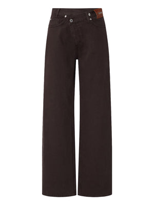 Liu Jo Pantaloni Straight Con Cinturino Asimmetrico Liu Jo - Marrone Cioccolato