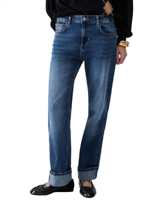 LIUJO DENIM Jeans Straight Con Risvolto Liu Jo - Denim Blu