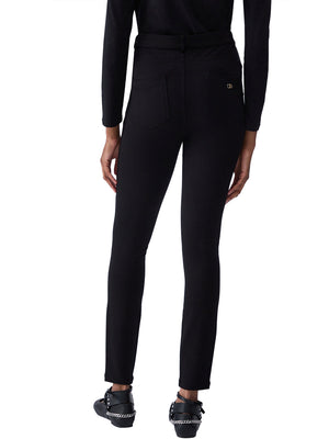 LIUJO SPORT Pantaloni Skinny Con Ricamo Gioiello Liu Jo - Nero/Ramage