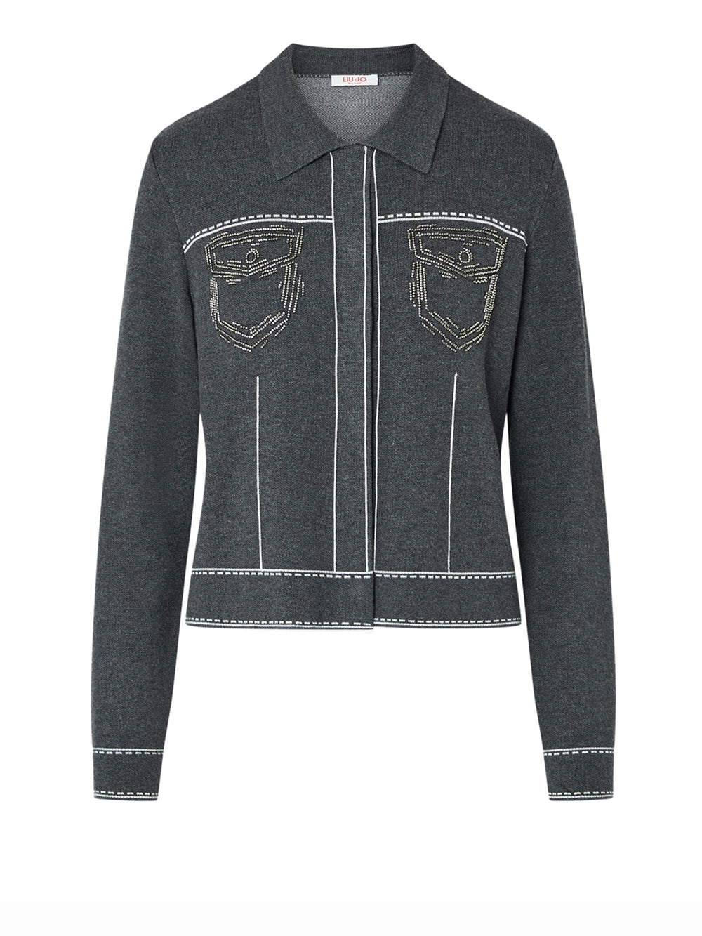 LIUJO SPORT Giacca In Maglia Con Perline Liu Jo - Grigio