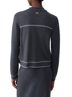 LIUJO SPORT Giacca In Maglia Con Perline Liu Jo - Grigio