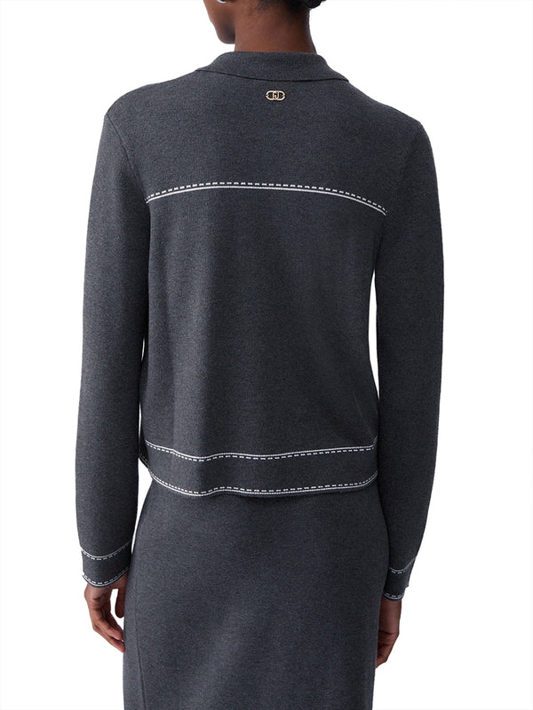 LIUJO SPORT Giacca In Maglia Con Perline Liu Jo - Grigio