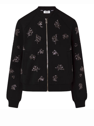 LIUJO SPORT Felpa con ricami Gioiello Liu Jo - Nero